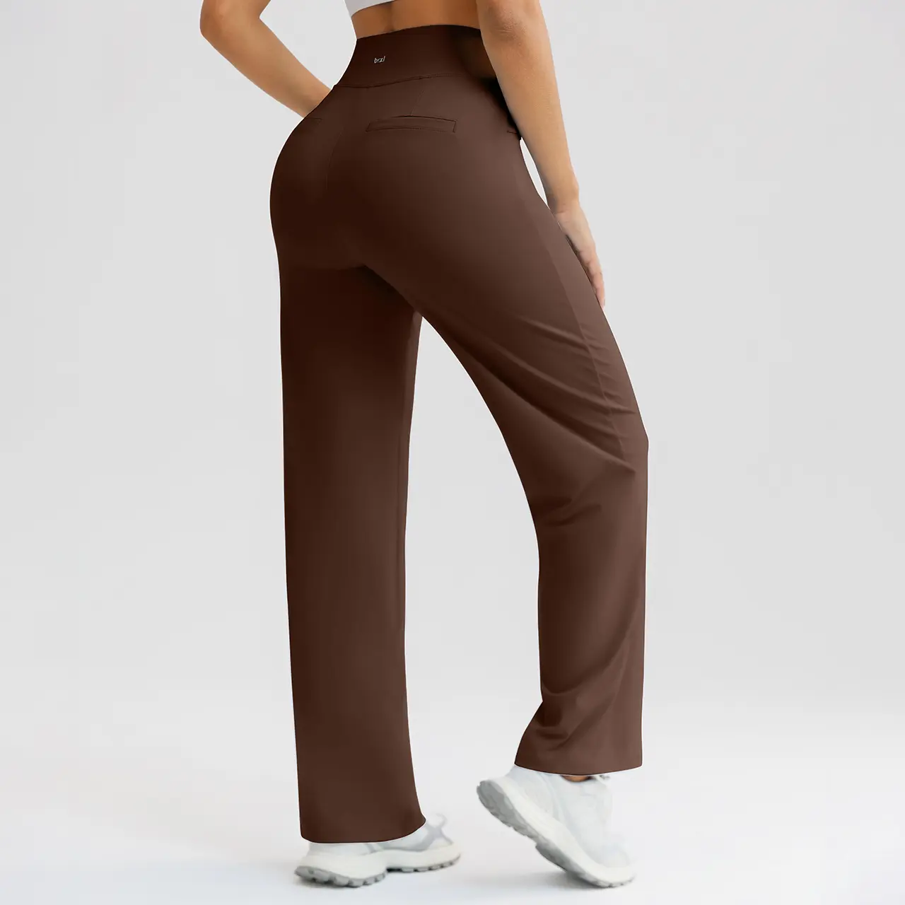 BRXL 【Discount for live】Women's Straight Leg Commute Pants, High Waisted Tummy Control Trousers with Pockets, Soft 4-Way Stretch Spandex, Lightweight Pet Hair Resistant Fabric, Essential, Nylon, Breathable, Athleisure Wear, Basic, Sporty Chic, Plain, Ever
