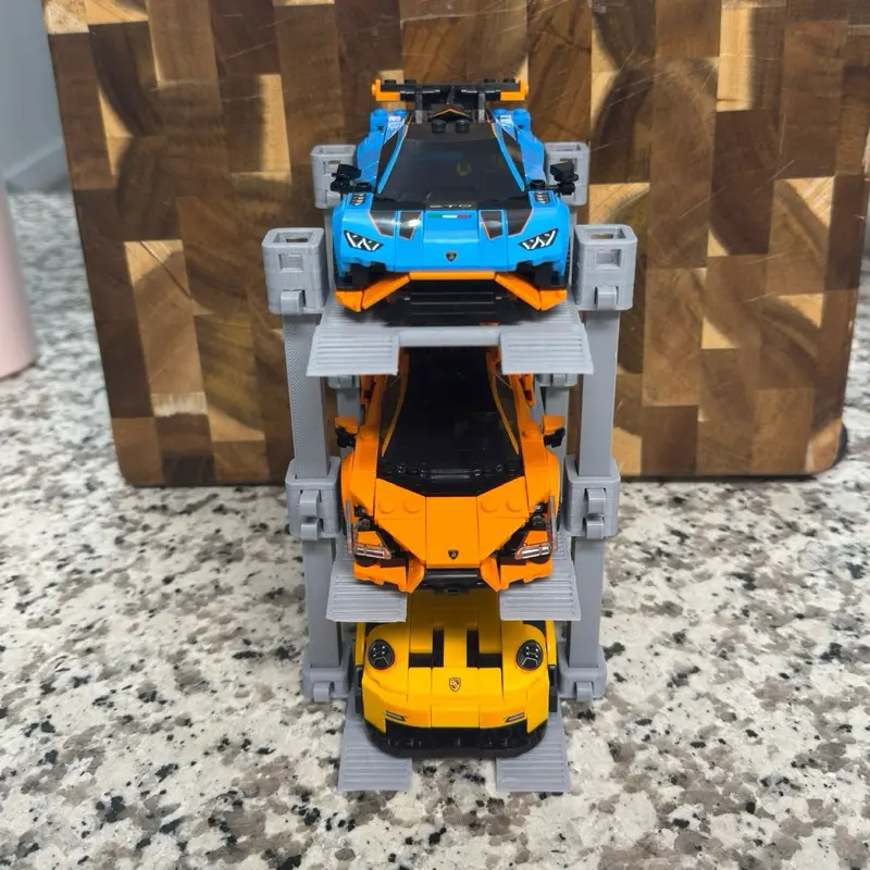 Brick Toy Lift Display - Stackable Toy Car Display