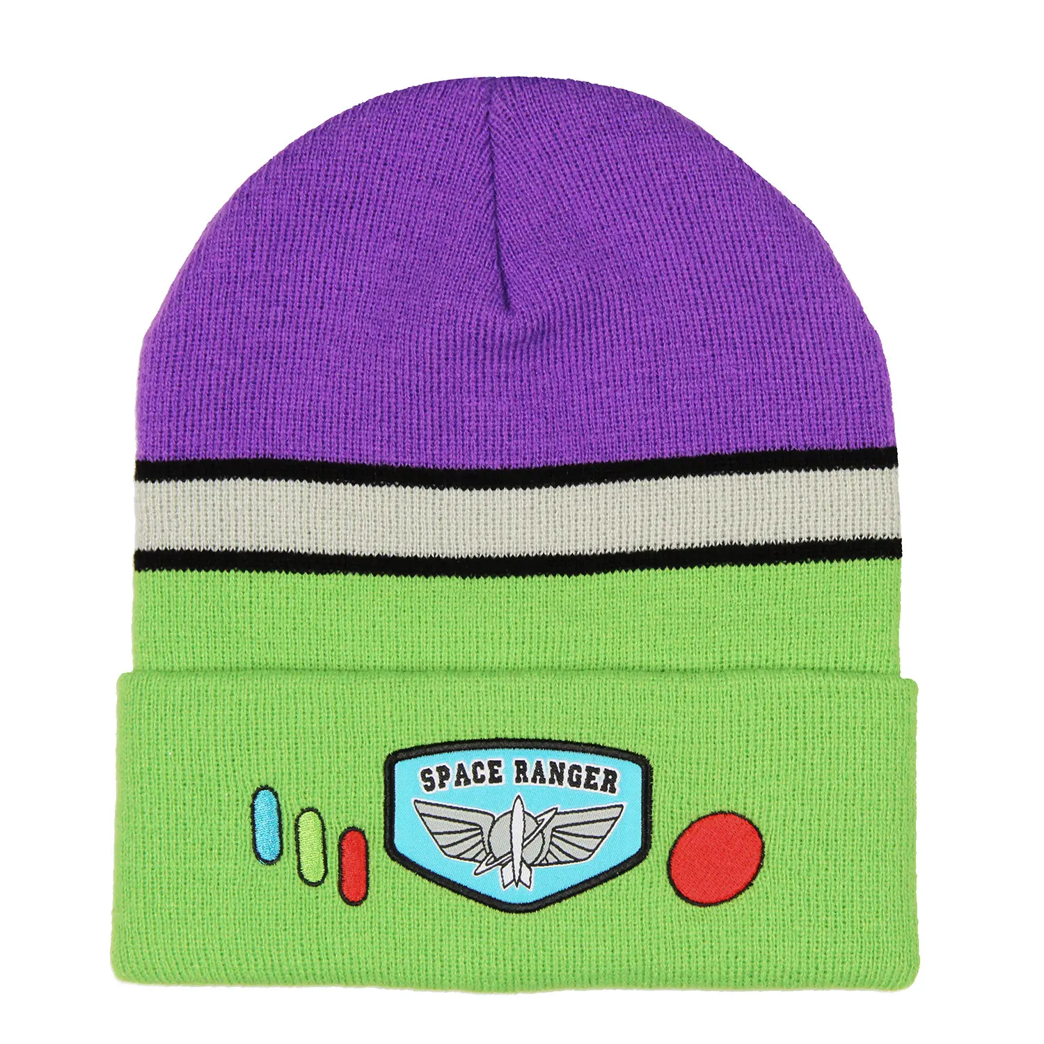 Disney Toy Story Space Ranger Buzz Lightyear Costume Knit Cuff Beanie Hat, One Size Fits All, Character