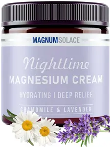 Nighttime Magnesium Cream for Women & Men - Lightly Scented with Chamomile & Lavender