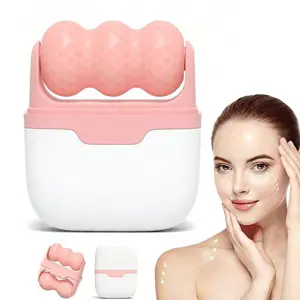 Ice Roller Double Ended, Ice Roller for Face & Eye Puffiness Relief, Ice Face Roller Massager for Migraine Pain, 2 in 1 Facial Ice Roller Skin Care Tool for Whole Body Minor Injury Cold Compress