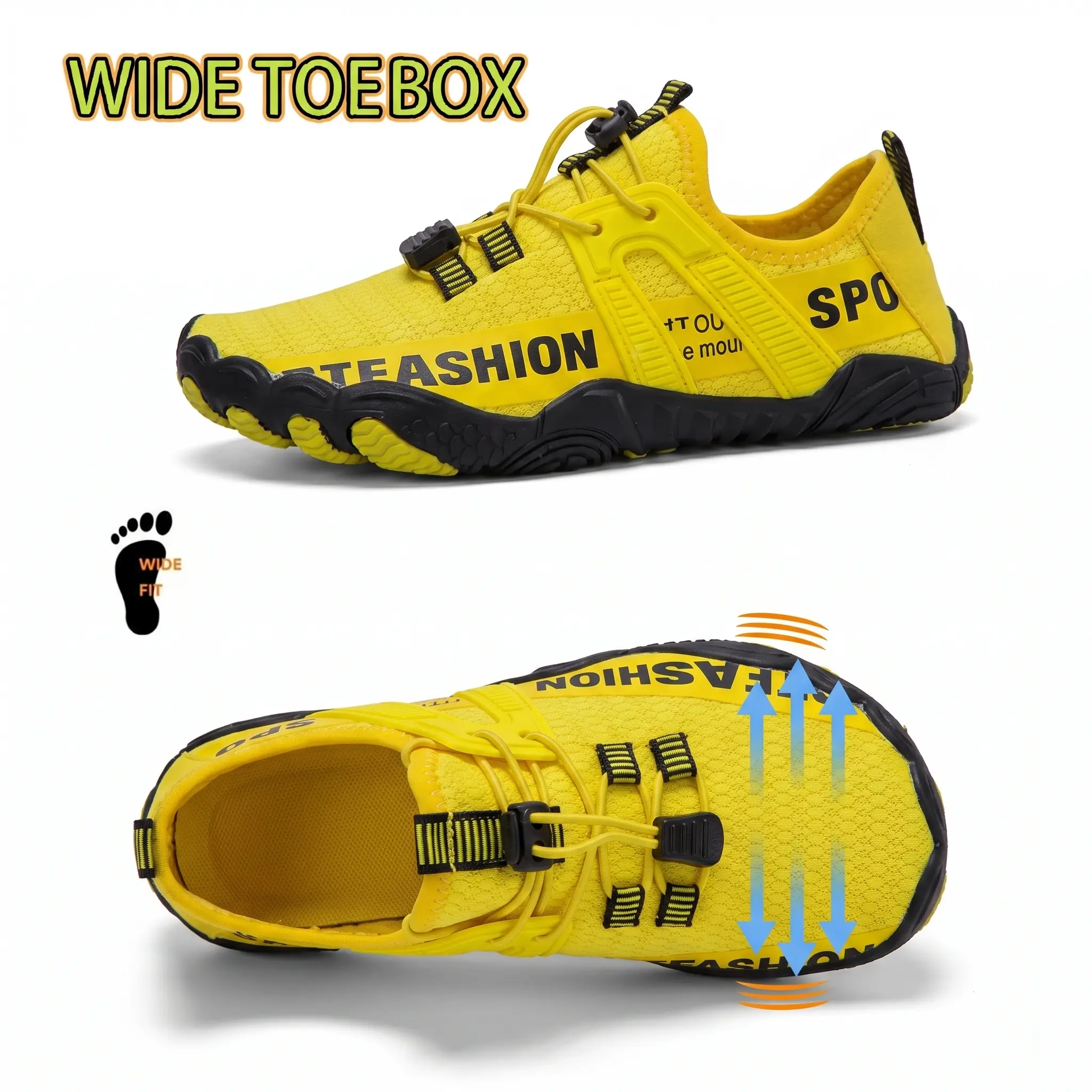 Women's Quick-Dry Water Shoes, Breathable Barefoot Sneakers with a Wide Toe Box and Non-Slip Sole for Beach & Daily Wear, Women's Water Shoes, All Terrain Barefoot Women's Water Shoes
