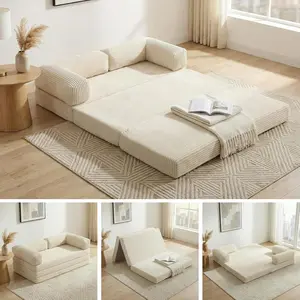 Winzoo Convertible Futon Sofa Bed,5-in-1 Tri-Fold Boneless Couch withSleeper Sofa,Floor Folding Mattress Small Space Apartment Living Room Bedroom
