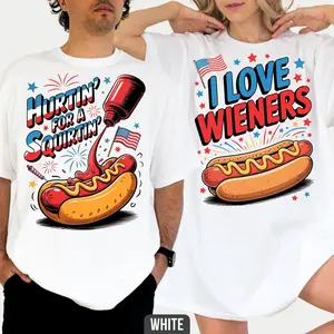 4th Of July Matching Couple Shirts, His and Hers Independence Day Tee, American Couple Shirt, Husband and Wife Matching Fourth of July Shirt