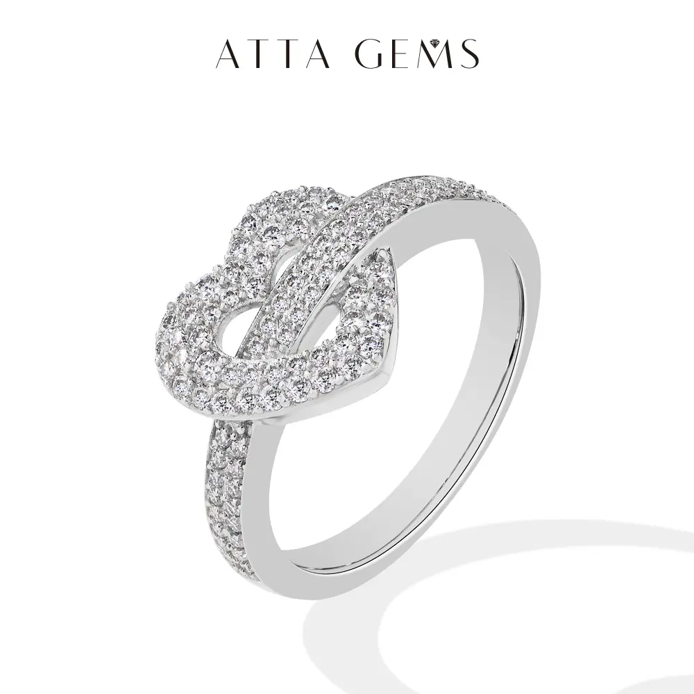 ATTAGEMS Women's Heart Design Lab-Created Moissanite Ring, Fine Shining Jewelry, Daily Wear Accessory, Mother's Day Gift, Women's Gift, R254, Mothers Day Gift, Womens Gifts summerwins