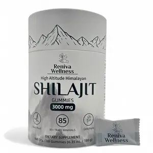 RENIVA Shilajit Gummies 3000mg – High Potency Himalayan Shilajit with Ashwagandha, Black Musli & Gokshura – Fulvic Acid – Energy, Stamina & Testosterone Support – 60 Vegan Gummies