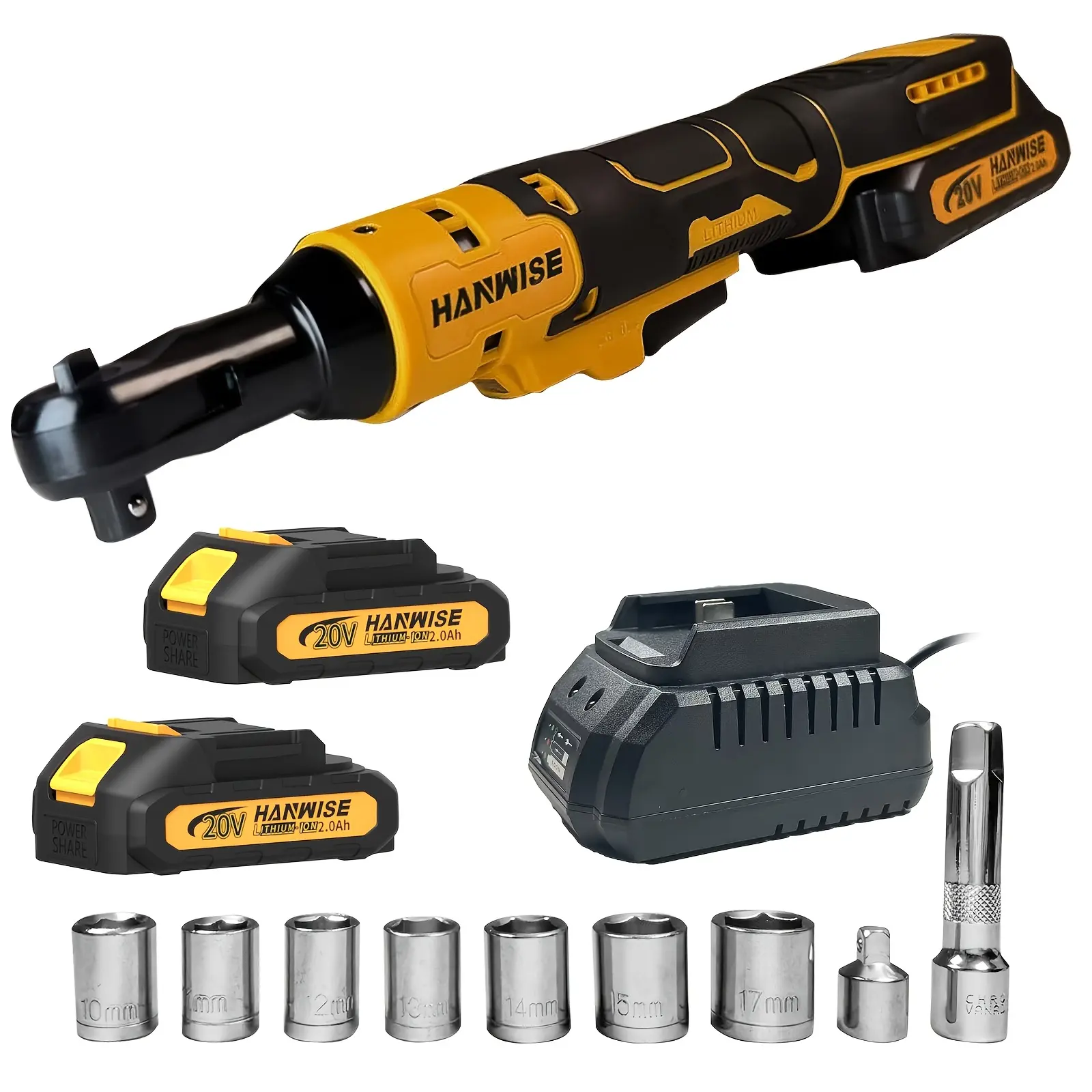 Cordless Electric Ratchet Wrench Set, Brushless Electric Ratchet Wrench, Car Repair Screw and Nut Disassembly, Suitable for Car Repair and Maintenance, Home DIY, Construction, is a holiday gift for men
