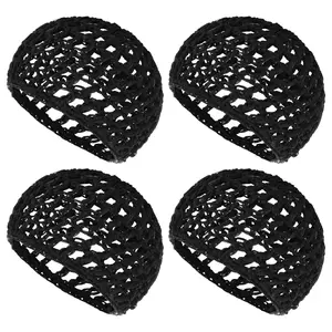 4 Pack Hair Nets Cap Crochet Knit Snood Bonnets Sleeping Hairnet Fitted Hair Cover Wrap Comfortable Haircare Wave Cap for Keep Curls Ballet Serving Shower Bath Head Circumference 20-22in
