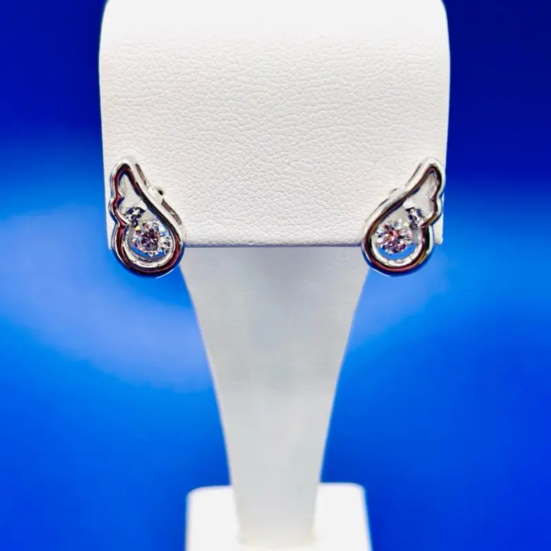 Twinkles by Sevan Sterling Silver & Swarovski Crystal Angel Wing Earrings