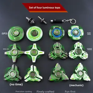 Full Metal Night Glow Fidget Spinner Set, Multi-Functional Hand Twister Toy for Adults, Stress Relief Toy, Complete Set