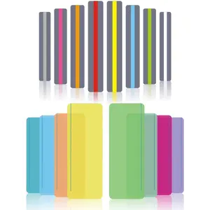 16 count Guided Reading Highlight Strips, Reading Ruler Reading  Highlight Strips Colored Overlays Bookmark Assorted Colors Helps with Dyslexia(2 Sizes,8 Colors)