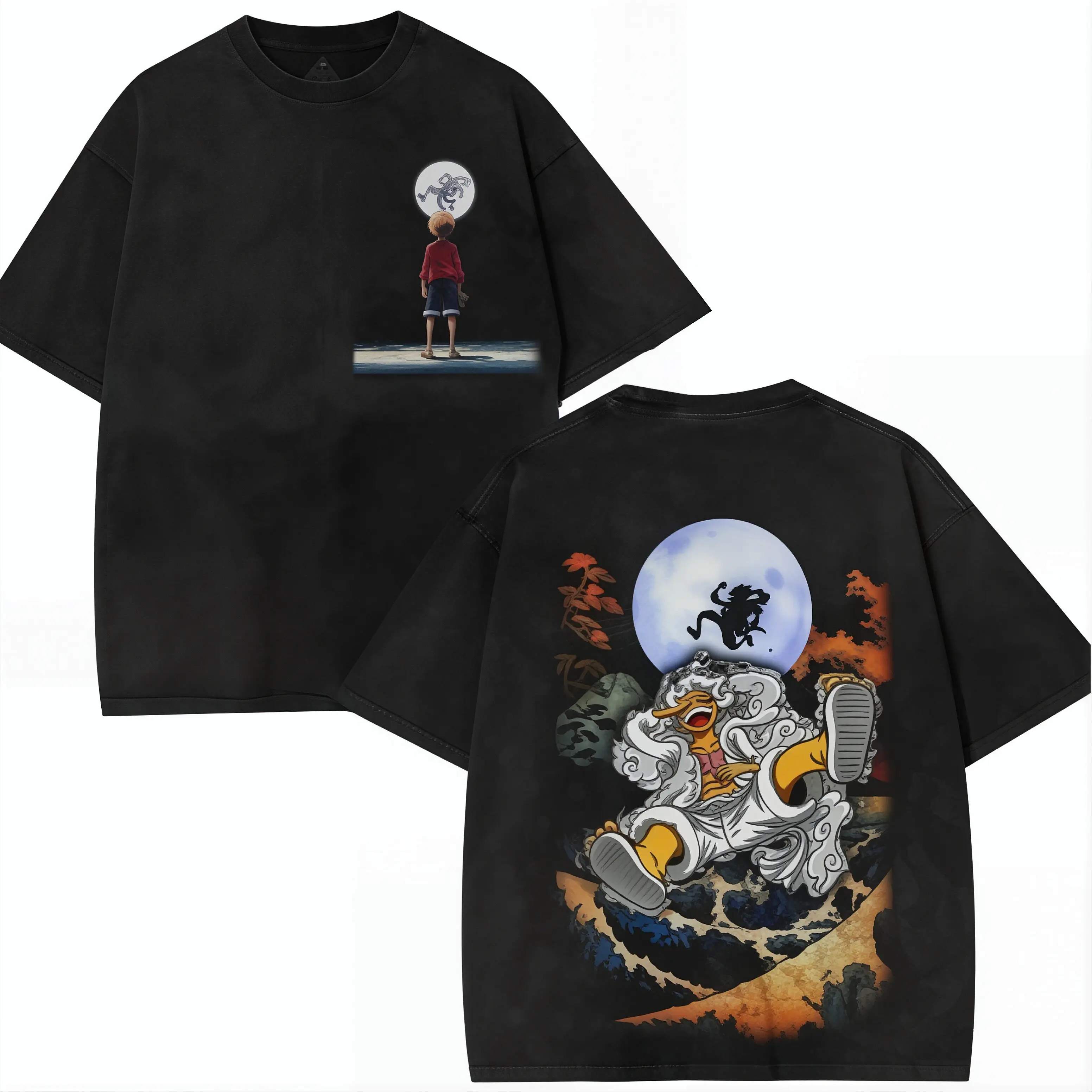 Lufi JoiBoy One Pice RetroVintage Unisex Anime MangaAcid Washed Lightweight Cotton Tshirt Gift For Anime FanTees Vintage Shirts T-shirt Men's Graphic Round NeckFabric Menswear Top Oversized Black Casual CrewneckSummer men Piece Devil Fruit 67 shirt