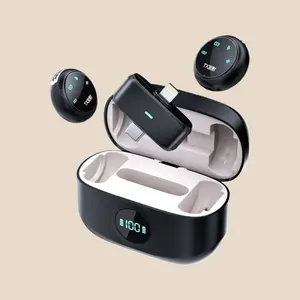 Magnetic Wireless Lapel Microphone With Charging Case Dual USB C And Lightning Connectivity For Content Creators And Live Streaming