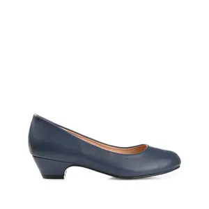 SAAR LOW PUMP HEELS IN WIDE - Navy Nubuck