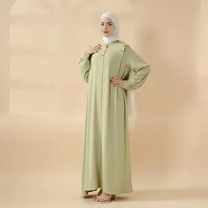 Women Fit Formal Chic Pastel Color Shoulder Button Pullover Abaya MA083 - Modest Women's Abaya Style with Elegant Design  Pastel School Modesty Muslim Clothing Modestfashion summerwins