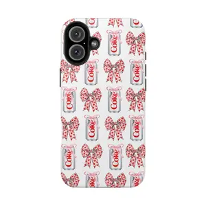 Diet Cokee Pink Bow Phone Case, Coquette Diet Drink Lover Aesthetic Tough Must have Phone Case For Iphone 16, 15, 14, 13, 12, Samsung Galaxy S22,S23,S24 Gift For Halloween, Best Phone case