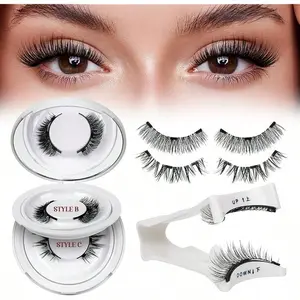 Magnetic Eyelashes 2 Pair Reusable Magnetic Eyelashes With Applicator No Glue Needed Eyelashes Cat Eye Natural Look Lash Clusters Kit Easy To Wear And Remove(A05) Makeup Cosmetic