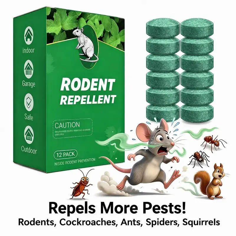 YXCY 12-Pack Popular Natural Rodent Repellent Balls! Infused with peppermint and lemon oil, these balls effectively deter squirrels, rats, spiders, and other pests. Safe, long-lasting, and easy-to-use for both indoor and outdoor applications.