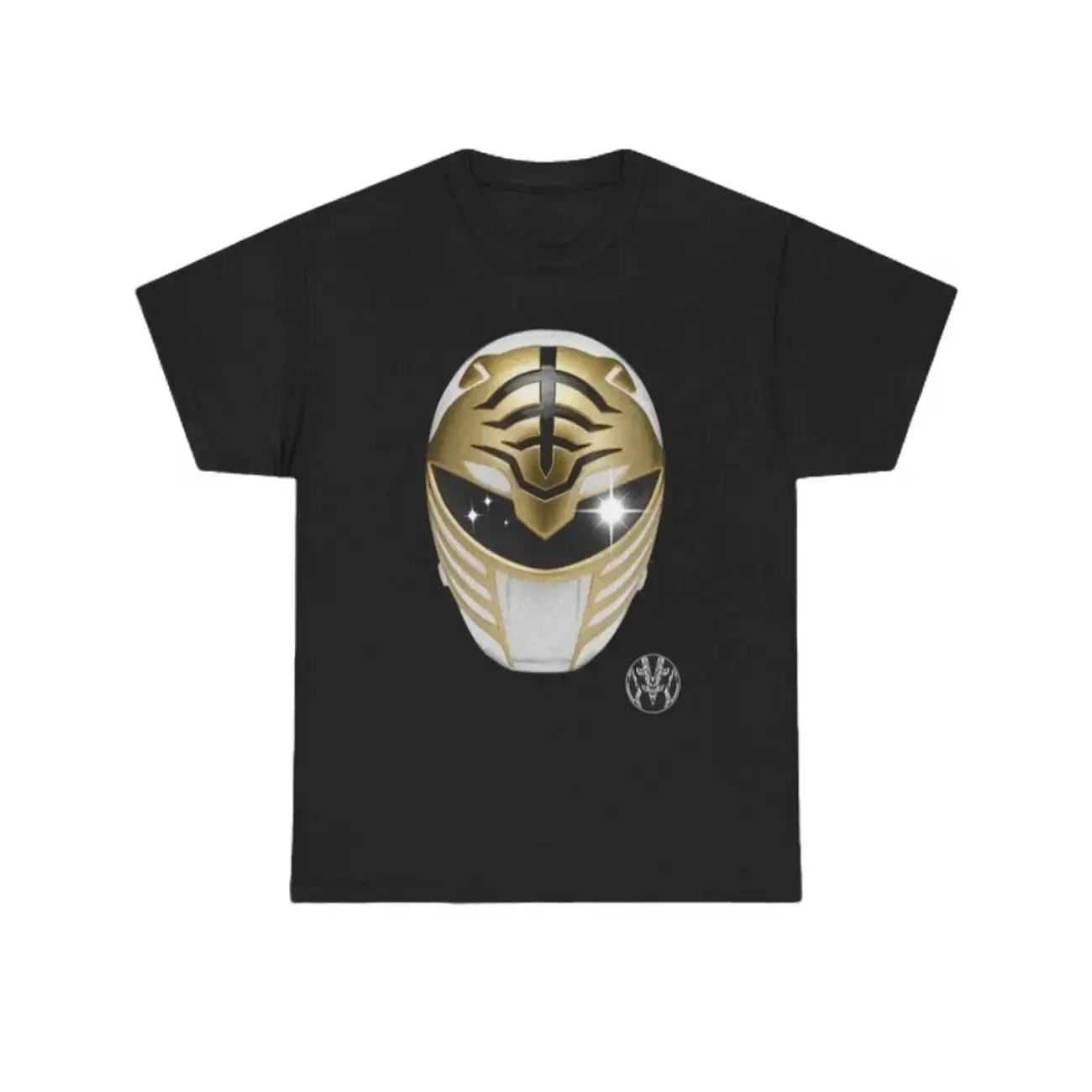 Men's White Power Ranger Printed Art Crew Neck Short Sleeve Cotton T-Shirt - 100% Cotton, Classic Fit, Soft, Casual Street Style Drip, Vintage Menswear Top, Ideal Gift for Idol Meme Enthusiasts, Machine Washable Cartoon T-Shirt