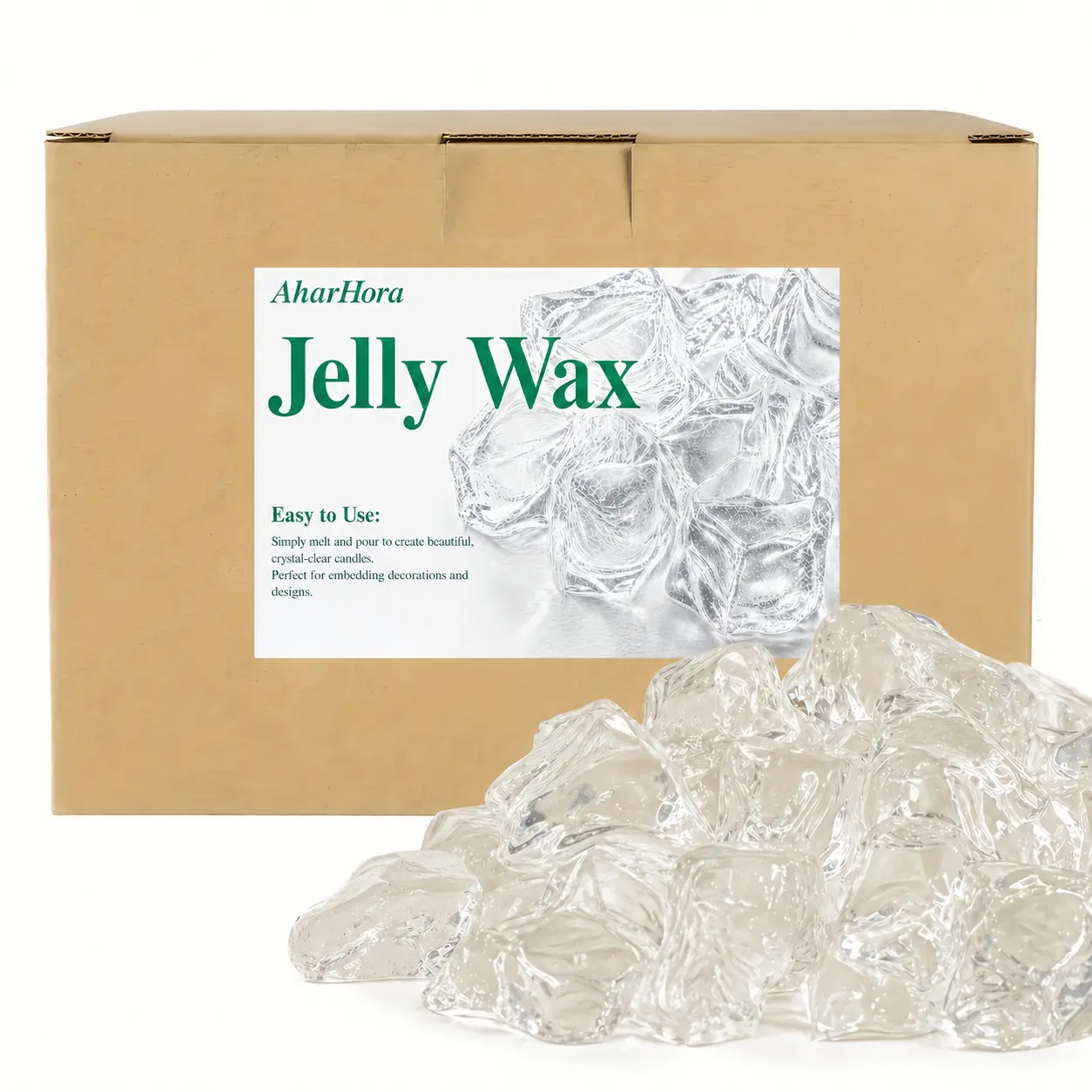5lb Transparent Jelly  Wax For Candle Making, Crystal Clear Gel Candle Wax DIY Handmade Material For Scented Candles, Handmade Crafts And Candle Making Supplies
