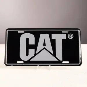 Heavy Equipment Black Metal License Plate