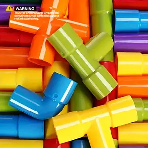 40/68/116 Piece Building Block Pipe Toy, Colorful Educational Construction Learning Set, Creative Building Blocks, Building Block Sets, Wheel Toys for Kids Aged 3+, Easter Gift
