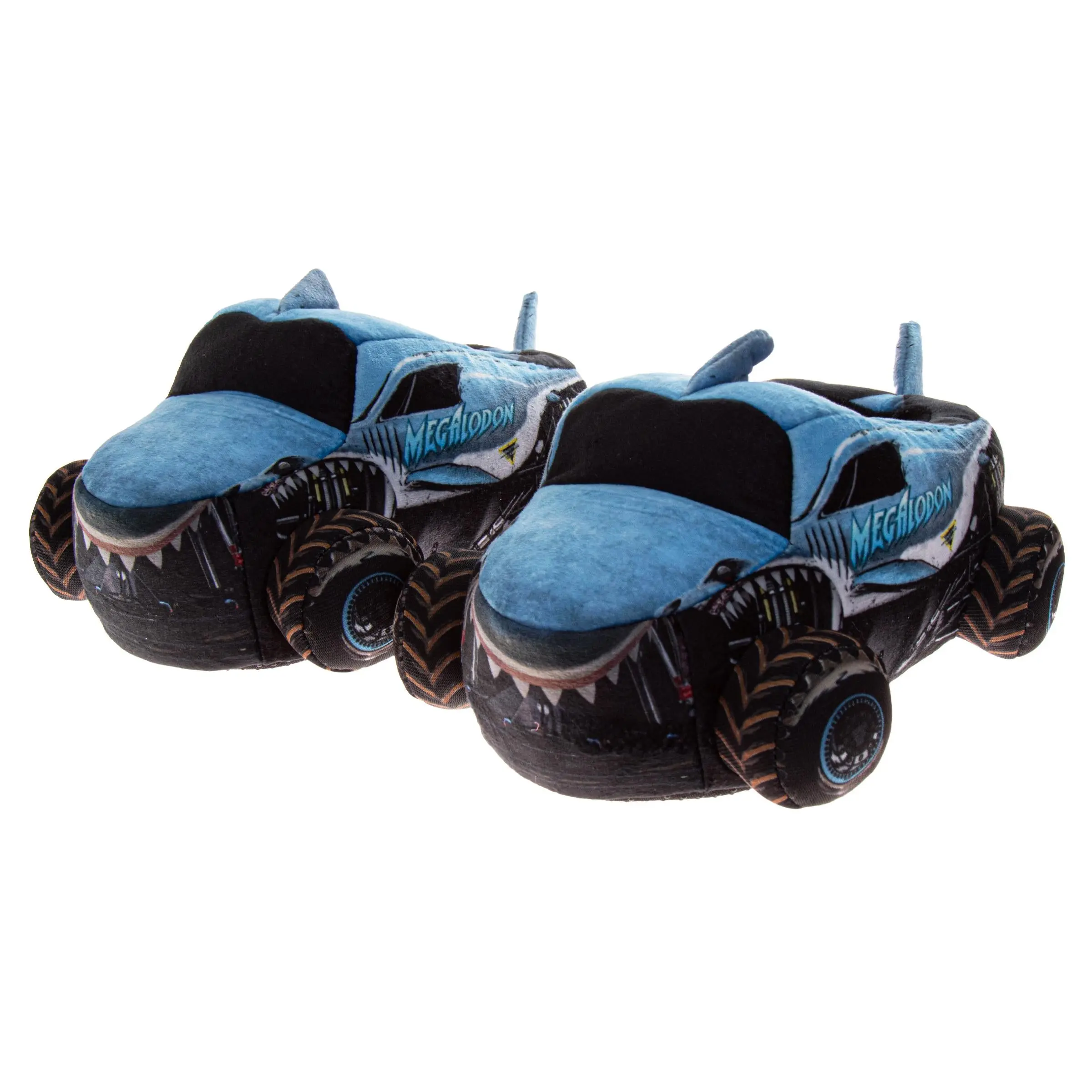 Josmo Monster Jam Megalodon Kids' 3D Dino Graphic Minions & Monsters Themed Cool Playful Character-Inspired Slip-On Toddler House Slippers - Round Toe Booties, Pull-On Style, 2 Sizes (Toddler/Little Kid), Cool Slippers, Minions & Monsters Themed Slippers