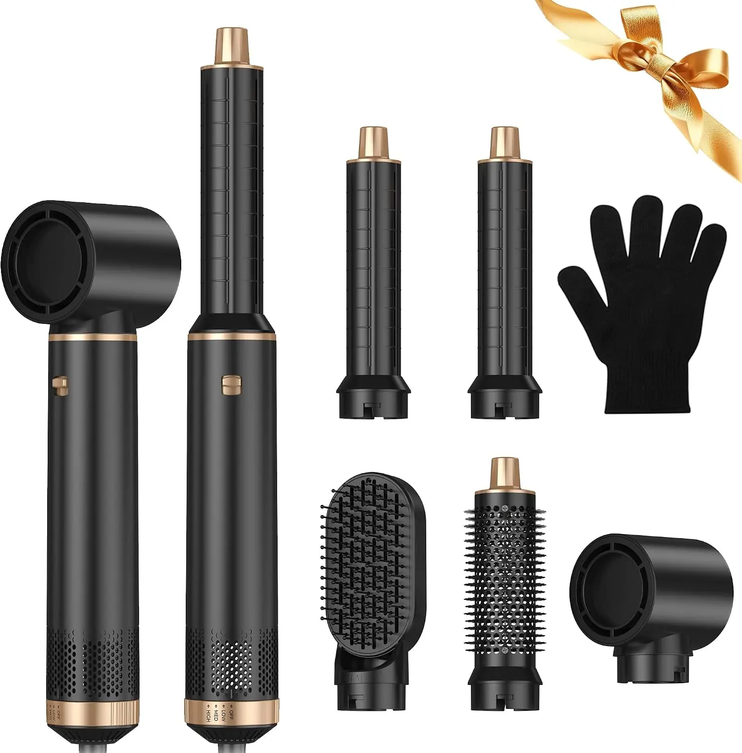 Airbrush 5 in 1 Hair Styler, Air Styler Hair Brush Styler with Hair Dryer Brush for Styling, Blow Dryer Brush, Magic Styler for All Hair Type/Length, Curl, Straighten, Dry, Volumise, and Smooth
