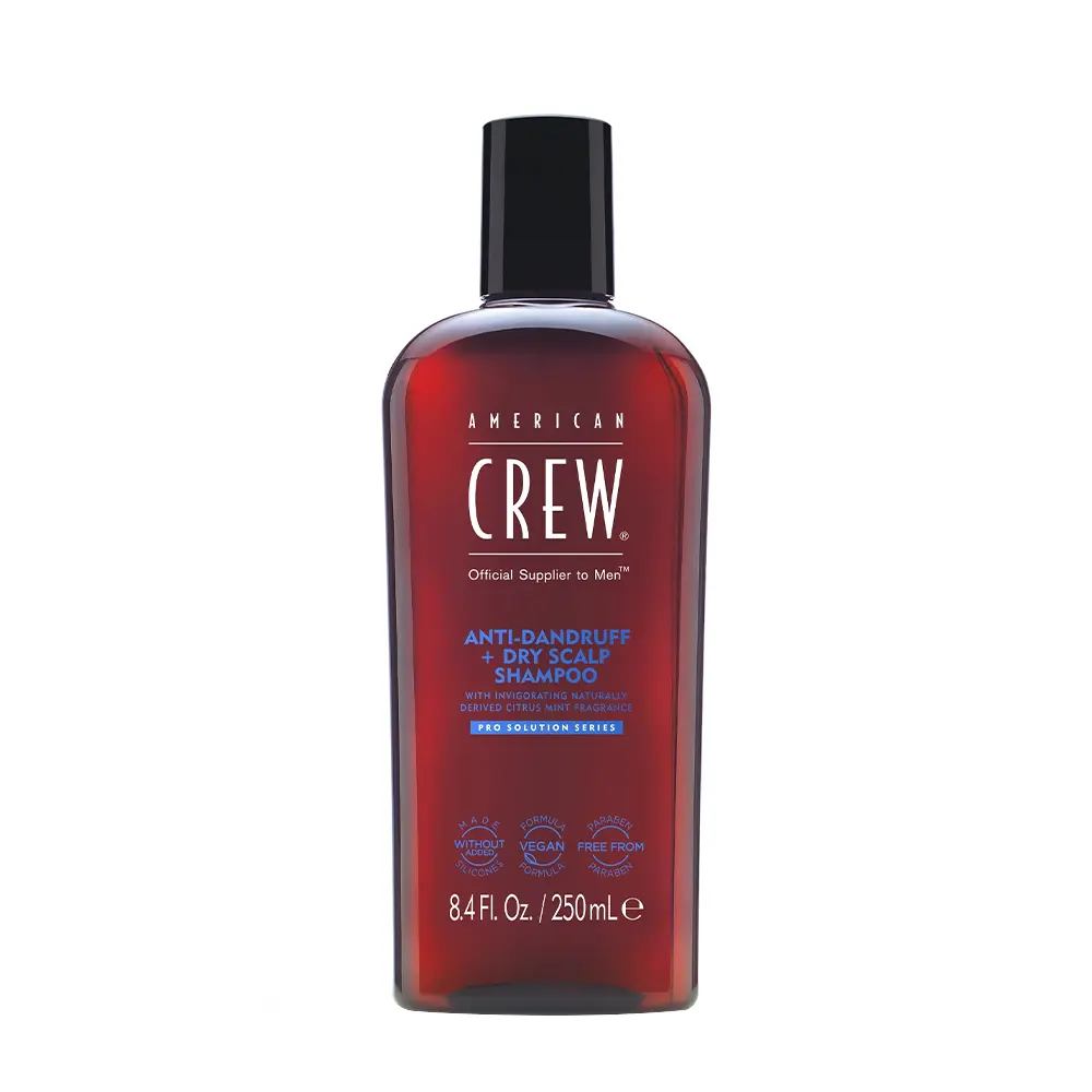 American Crew Anti-Dandruff Repair Shampoo for Men - Anti-Itch Treatment with Tea Tree, Rosemary Leaf Extract, Peppermint, Menthol, Sage Leaf Extract, Natural Ingredients - 8.45 oz/250ml Liquid Haircare for Dry & Oily Scalp, Male