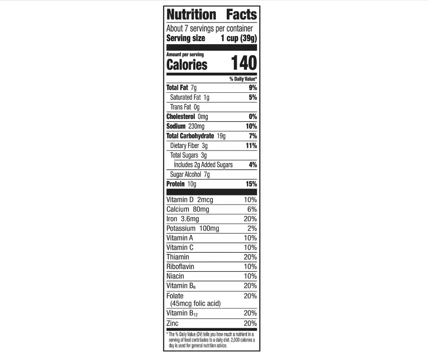 Ratio Vanilla Almond Crunch Cereal, 10g Protein, Keto Friendly, 10.4 OZ