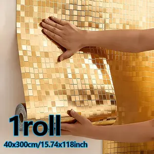 Modern 3D Wallpaper, Luxury Self-Adhesive Wall Paper, DIY Cuttable Thick Metal Film, Mosaic Background Wall Sticker, Decorative Wallpaper