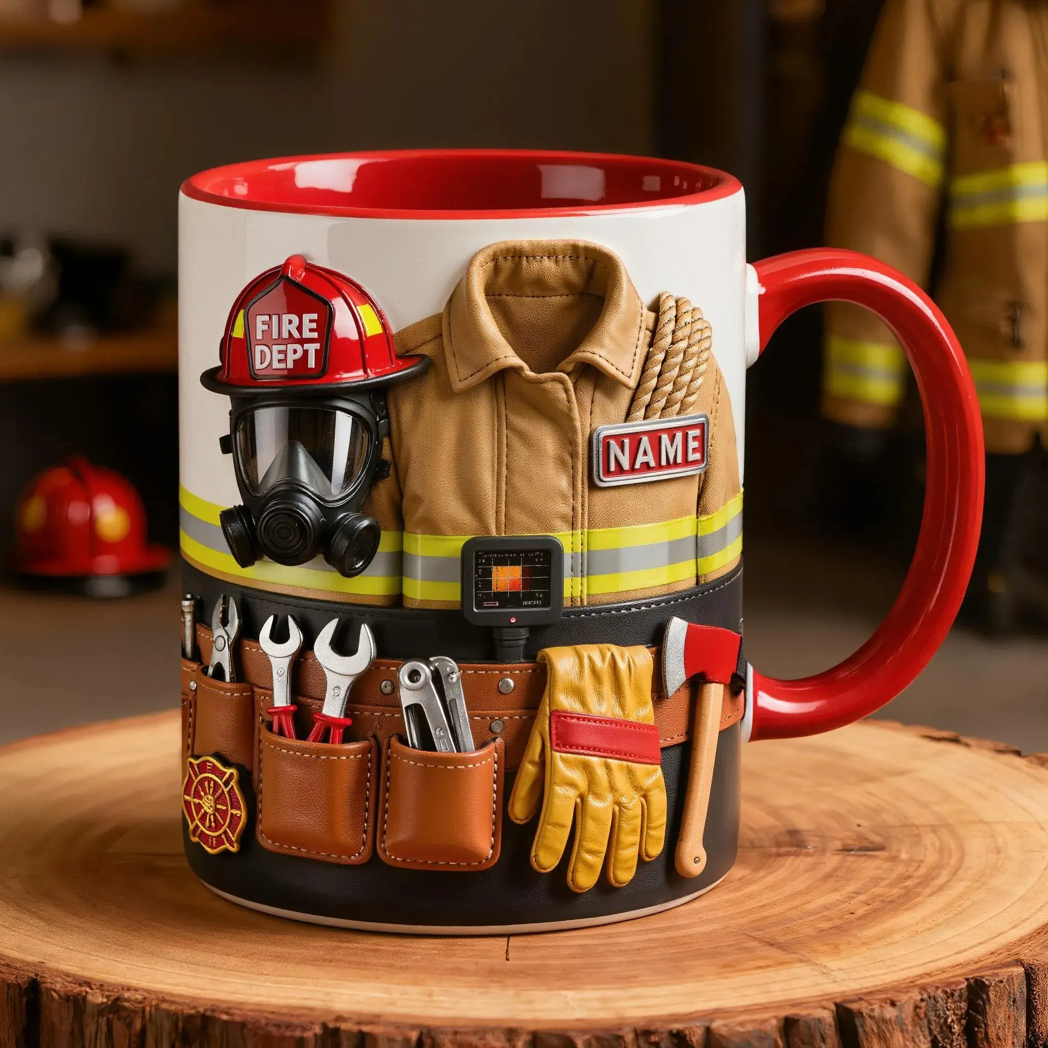 Personalized Camping Faux 3D Mug, Custom Name Adventure Gift 3D Inflated Effect Mountain Camper Cup, Nature Lover Gift for Him Her Dad Husband