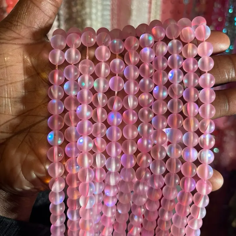 8mm flash glass beads