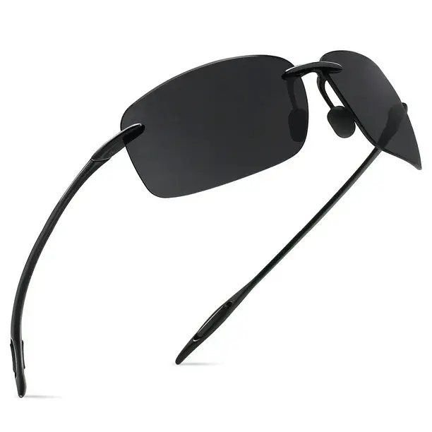 Unisex Sporty Rimless Polarized Sports Outdoor Sunglasses - Lightweight Unbreakable TR90 Frame, Men's Accessories, Gifts for Boyfriend, Womens Gifts, Universal Size for Running, Driving, Polarized Sunglasses, Husband Glasses For Wife, One Size