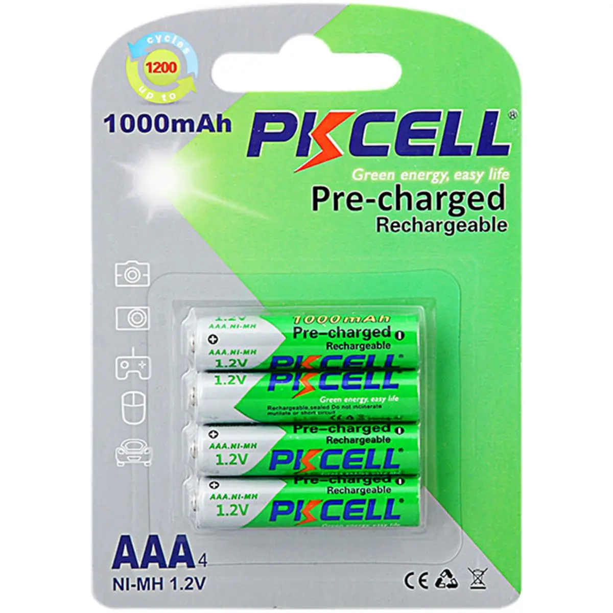 212 MAIN 1.2V Precharged Low Self-Discharge NiMH AAA Rechargeable Batteries (1000mAh, 4-Piece Portable Set) - Long Lasting Digital Camera Power for Remotes, Cycling Equipment, Digital Camera Battery, Long Lasting Battery