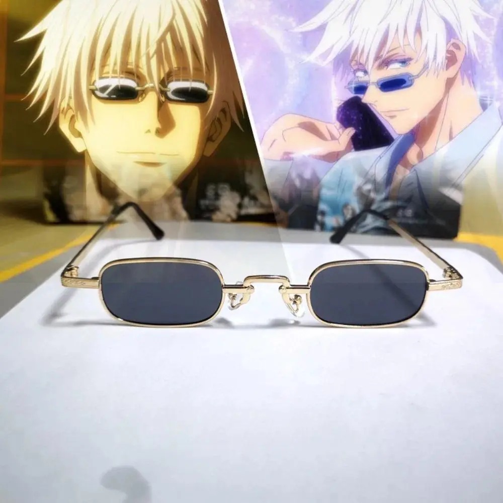 Anime Jujutsu Kaisen Cosplay Sunglasses Cartoon Gojo SatoruGlasses Eyeglasses Prop Small Rectangular Eyewear Accessories