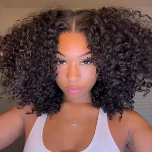 Sway Hair 16inch Short Kinky Curly Wigs 250% Density 13x4 HD Transparent Front Lace Wigs Upgraded 100% Human Hair Deep Curly Wig 200% Density Lace Frontal Curly Wigs Pre-pulled hairline Bleached knots Natural appearance #TikTokShopHolidayHaul