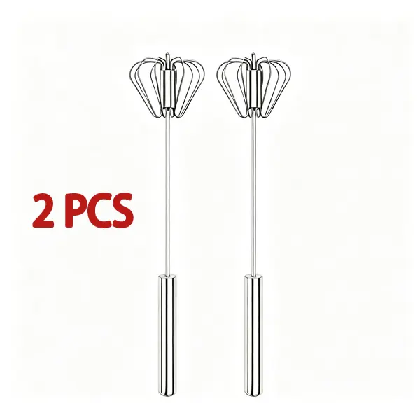 Semi-Automatic Rotating Stainless Steel Hand Egg Beater, Labor-Saving Manual Egg Scrambler Mixer, Easy Stirring Tool for Whipping Egg Cream, gift, party
