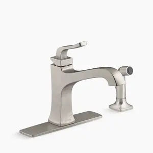 Kohler K-R26581-VS | Rubicon Single-Handle Kitchen Faucet With Sidespray in Vibrant Stainless