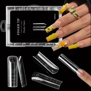 140Pcs Reusable Square Long Dual Forms | Durable Nail Extension Molds for Builder Gel | Professional DIY Manicure Tools| Must-Have Holiday Gift for Women