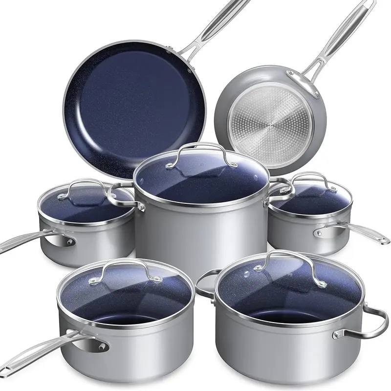 PFAS-Free Ceramic Non-Stick Cookware That Cooks Evenly and Cleans Easily (12-Piece Set)
