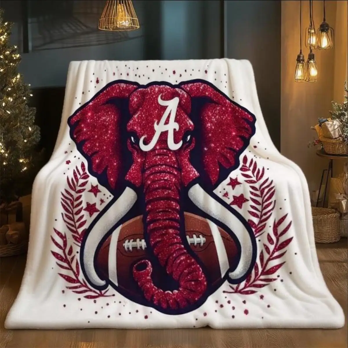 JIT Custom Alabama Football Flannel Throw Blanket - Custom, Personalized, Super Soft, Skin-Friendly, All-Season, Durable, Fade Resistant, Machine Washable, Ideal for Watch Parties, Sofas, Beds, Custom Blankets, Personalized Blankets