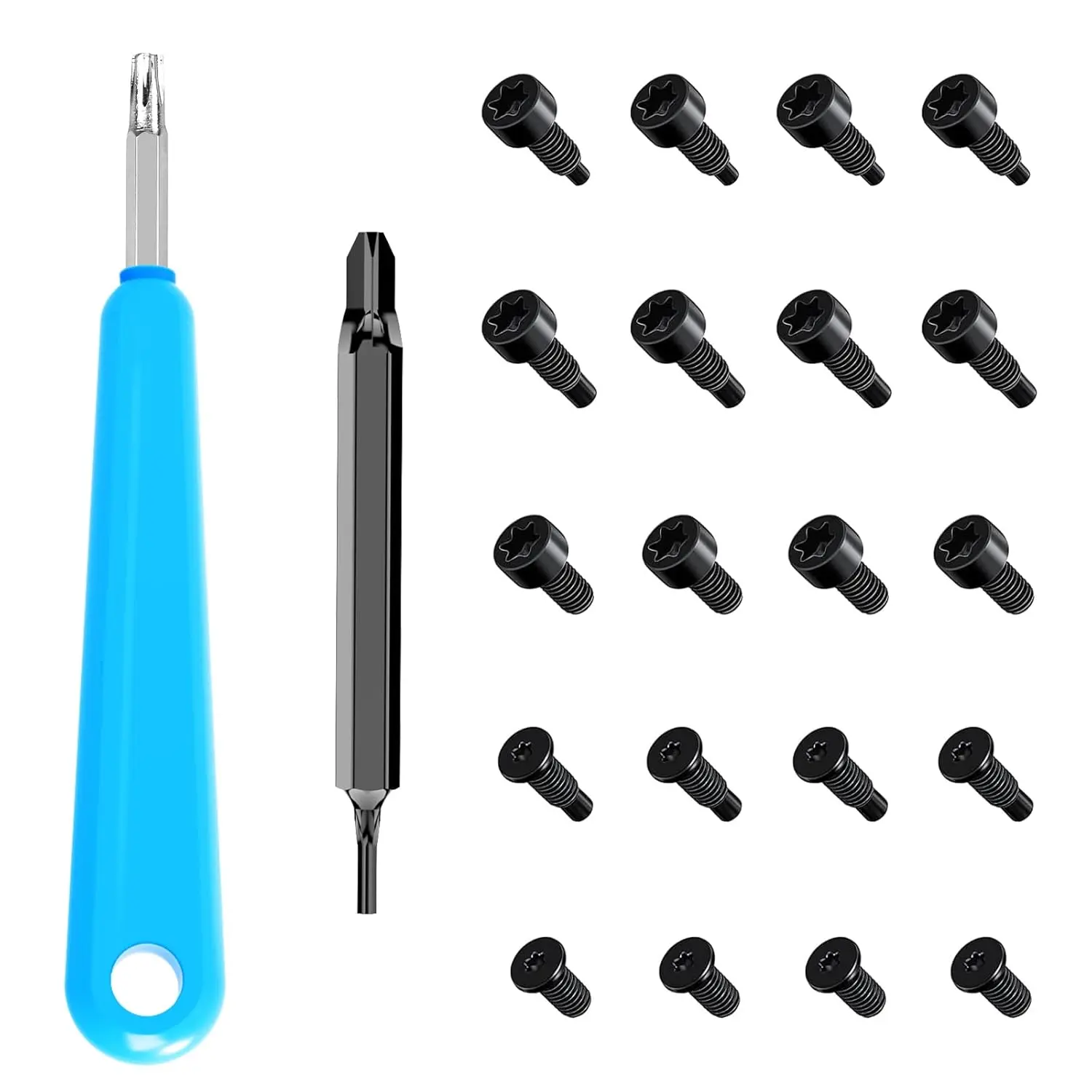 RingDoorbell Screws Replacement, Blue Double-Ended T6 T15 Screwdriver with 20Pcs/5Set Doorbell Security Screws for Camera Video Doorbell Replacement Kits Compatible with All R/ing Doorbells