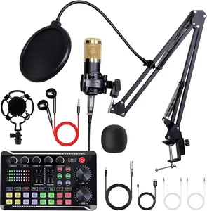 Podcast Equipment Bundle, Music Recording Setup with BM-800 Microphone & F998 Sound Card,  for Podcasting, Singing, Gaming, and Live Streaming YouTube