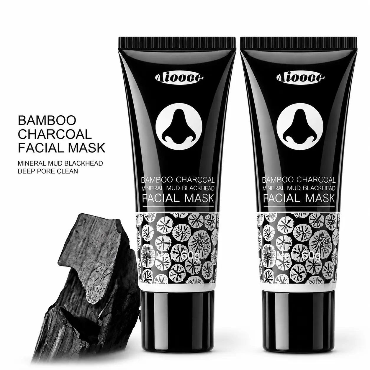 Blackhead Facial Mud Mask Infused with Bamboo Charcoal, Oil Control Deep Pore Cleansing Mask, Pore Refining Nose Skincare Mask Suitable for Men & Women Oily T-Zone At Home Daily Care