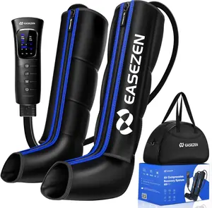 EASEZEN Leg Compression Massager Boots, 4-Zone Air Compression Recovery System for Foot Calf Thigh, Smart Pressure Sensor, 6 Modes 6 Intensities 3 Timers, Portable Leg Massager for Men Women muscle relaxer, Daily, Sensitive ankle wrap