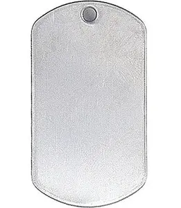Silver - Military GI Style Stainless Steel Dog Tag with Shiny Finish