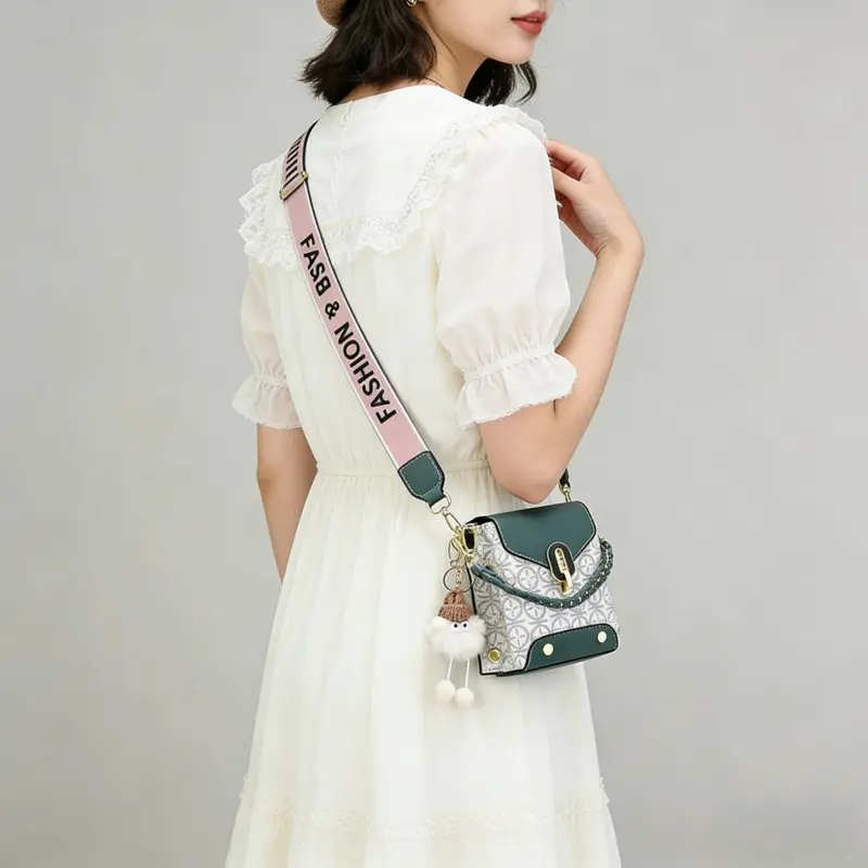 Women Mini Crossbody Phone Purse, Multiway Handheld Cellphone Shoulder Bag with Detachable Wide Strap & Cute Pendant, Trendy Daily Outfit Compact Crossbody Handbag for Shopping Travel Party