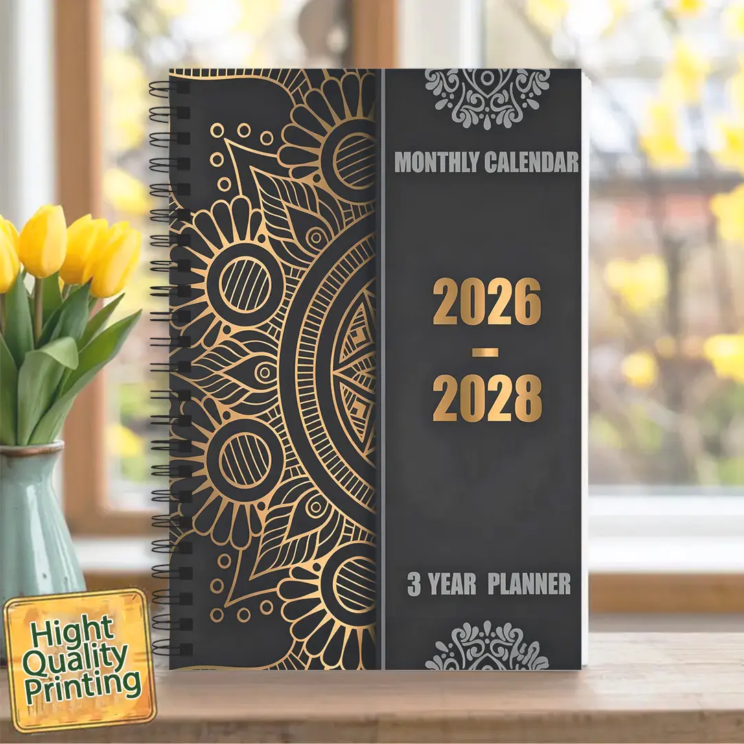 1pc 5.5x8.3inch All-in-One Homeschool Spiral Bound Planner Calendar, Productivity Planner (2026-2028) with Monthly Layouts, Task Lists & Holiday Pages, Ideal for office, home & school, organizational gift for professionals, students & teachers
