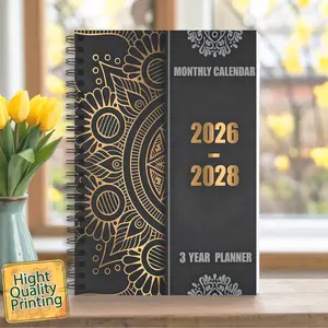 1pc 5.5x8.3inch All-in-One Homeschool Spiral Bound Planner, Productivity Planner (2026-2028) with Monthly Layouts, Task Lists & Holiday Pages, Ideal for office, home & school, organizational gift for professionals, students & teachers